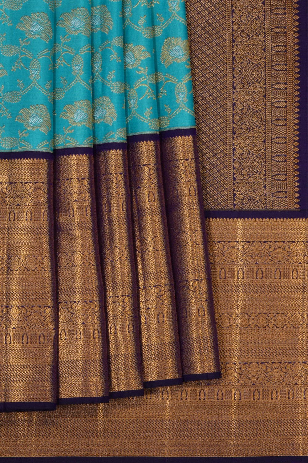 Image of Kanchipattu Brocade Blue Saree
